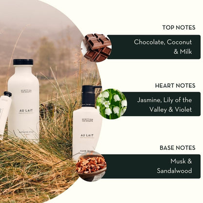 Scottish Fine Soaps Au Lait Luxury Hand Care Collection Set, Oat & Chamomile Milk, Vegan Friendly, Chocolate, Coconut & Sandalwood Fragrance
