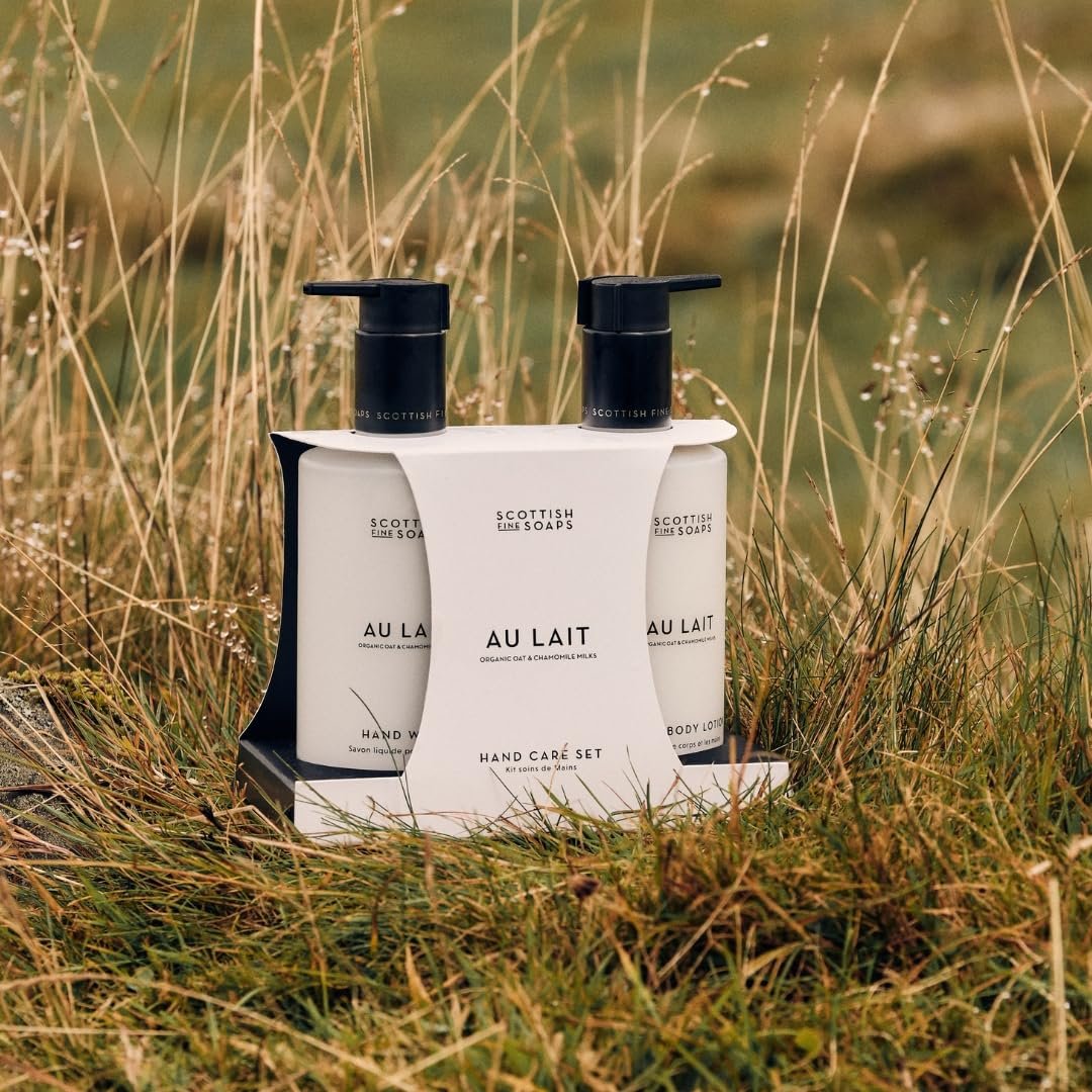 Scottish Fine Soaps Au Lait Luxury Hand Care Collection Set, Oat & Chamomile Milk, Vegan Friendly, Chocolate, Coconut & Sandalwood Fragrance - görsel 8