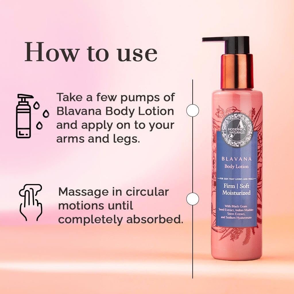 Blavana Body Lotion – Intensely Moisturizes Dry, Crepey Skin on Neck, Arms, Thighs & Legs | Fast-Absorbing, Lightweight | Black Gram + Indian Madder + Sodium Hyaluronate + Glycerin | 6.25 fl. oz Avelisse