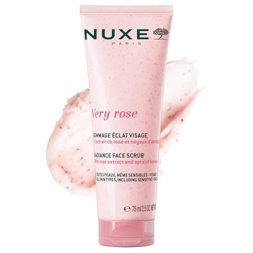 NUXE Very Rose Radiance Face Scrub with Floral Water - Gentle Exfoliating Face Scrub for Soft, Smooth, Hydrated Skin, Suitable for Sensitive Skin, 2.5 Fl Oz Avelisse