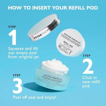 Peter Thomas Roth Water Drench Hyaluronic Cloud Cream Hydrating Moisturizer Refill Pod - 1.7 oz Fragrance-Free Face Moisturizer for All Skin Types Avelisse