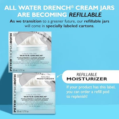 Peter Thomas Roth Water Drench Hyaluronic Cloud Cream Hydrating Moisturizer Refill Pod - 1.7 oz Fragrance-Free Face Moisturizer for All Skin Types Avelisse