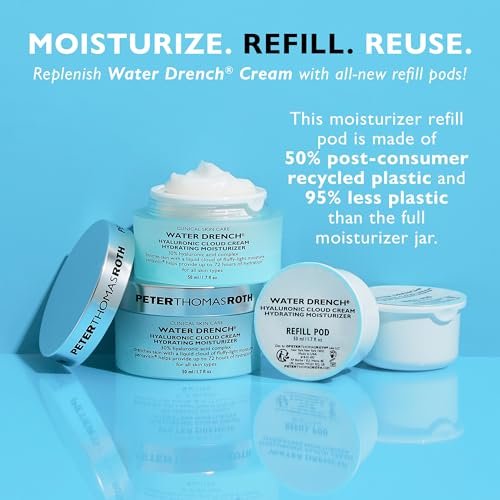 Peter Thomas Roth Water Drench Hyaluronic Cloud Cream Hydrating Moisturizer Refill Pod - 1.7 oz Fragrance-Free Face Moisturizer for All Skin Types Avelisse