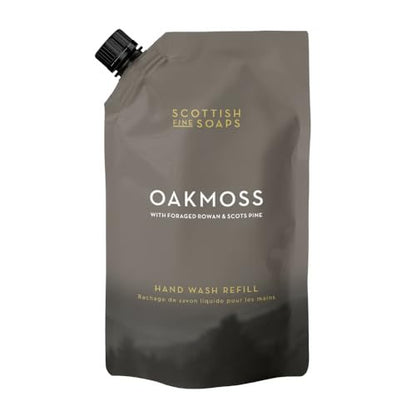 Scottish Fine Soaps Oakmoss Hand Wash Refill 1.2L – Eco-Friendly Refill Pouch with Panthenol and Oakmoss Extract