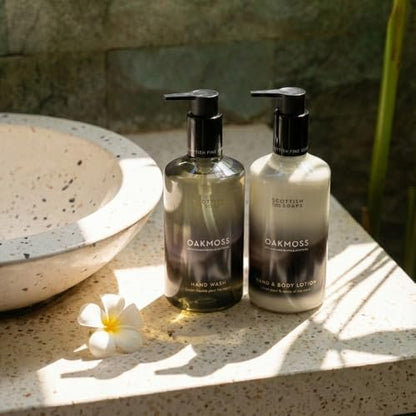 Scottish Fine Soaps Oakmoss Hand Care Set – Nourishing Hand Wash & Lotion with Panthenol & Oakmoss Extract
