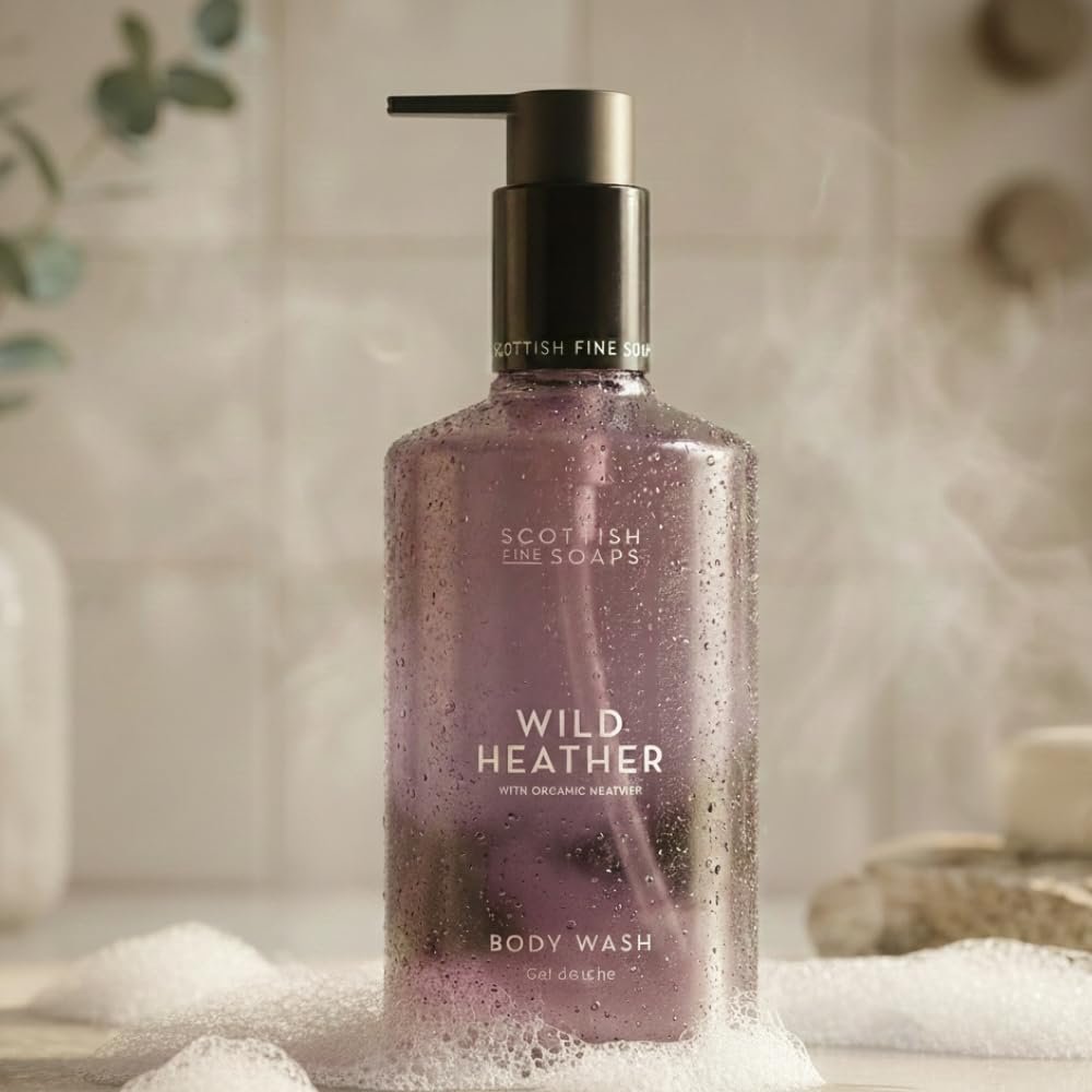 Scottish Fine Soaps Wild Heather Body Wash – Organic Heather Extract, Floral Honey Scent, Recyclable Bottle (300ml) - görsel 3