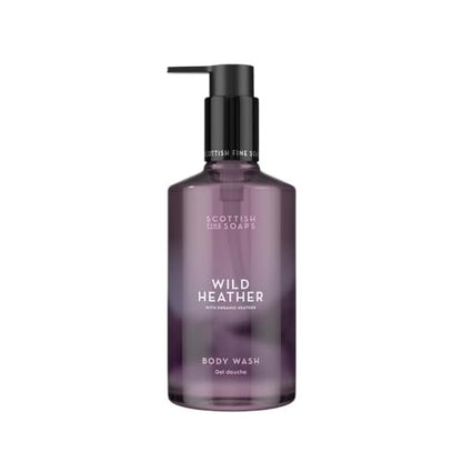 Scottish Fine Soaps Wild Heather Body Wash – Organic Heather Extract, Floral Honey Scent, Recyclable Bottle (300ml)