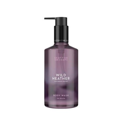 Scottish Fine Soaps Wild Heather Body Wash – Organic Heather Extract, Floral Honey Scent, Recyclable Bottle (300ml)