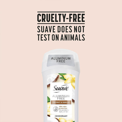Suave Aluminum-Free Deodorant for Women, Coconut & Vanilla, 2.6 oz