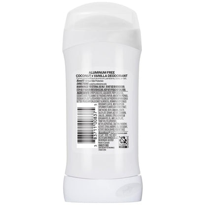Suave Aluminum-Free Deodorant for Women, Coconut & Vanilla, 2.6 oz
