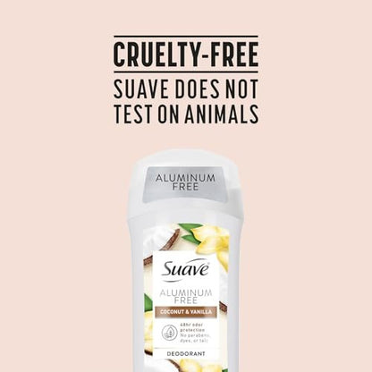 Suave Aluminum-Free Deodorant for Women, Coconut & Vanilla, 2.6 oz