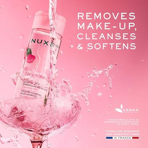 Nuxe Very Rose 3-in-1 Micellar Water - Soothing Facial Cleanser & Makeup Remover with Rose Extract, 6.7 Fl Oz Avelisse