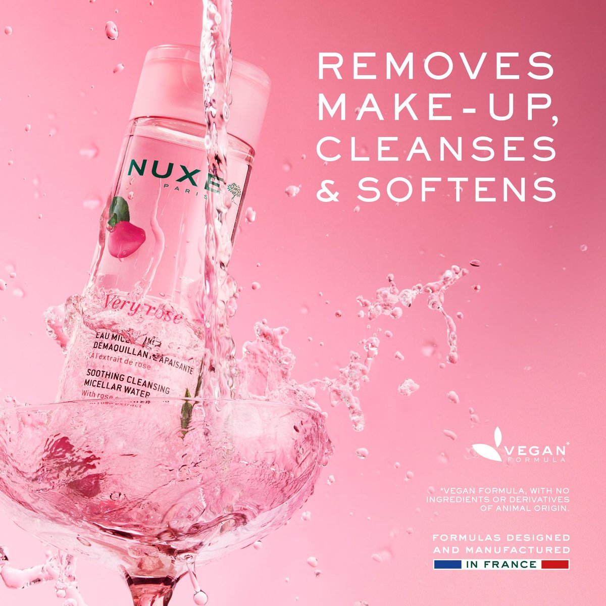Nuxe Very Rose 3-in-1 Micellar Water - Soothing Facial Cleanser & Makeup Remover with Rose Extract, 6.7 Fl Oz Avelisse