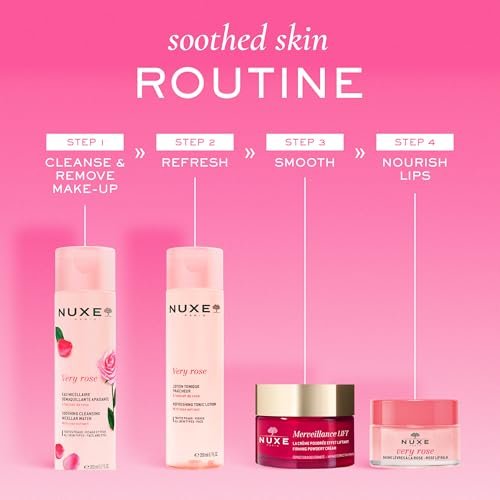Nuxe Very Rose 3-in-1 Micellar Water - Soothing Facial Cleanser & Makeup Remover with Rose Extract, 6.7 Fl Oz Avelisse