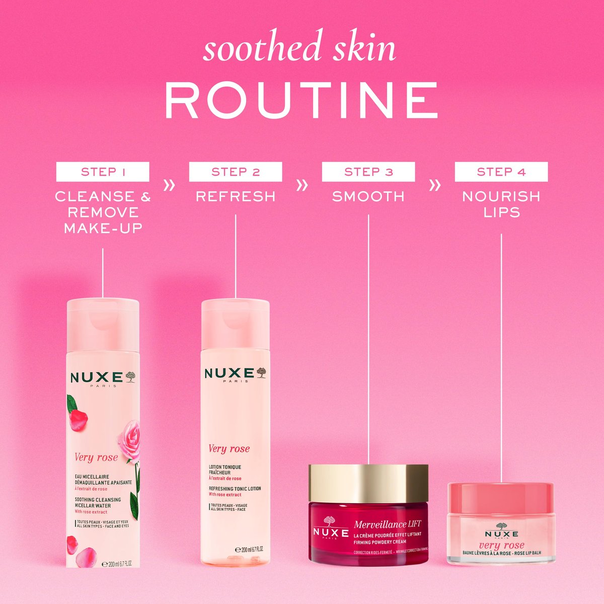 Nuxe Very Rose 3-in-1 Micellar Water - Soothing Facial Cleanser & Makeup Remover with Rose Extract, 6.7 Fl Oz Avelisse