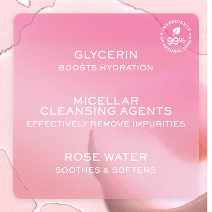 Nuxe Very Rose 3-in-1 Micellar Water - Soothing Facial Cleanser & Makeup Remover with Rose Extract, 6.7 Fl Oz Avelisse