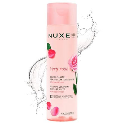 Nuxe Very Rose 3-in-1 Micellar Water - Soothing Facial Cleanser & Makeup Remover with Rose Extract, 6.7 Fl Oz Avelisse