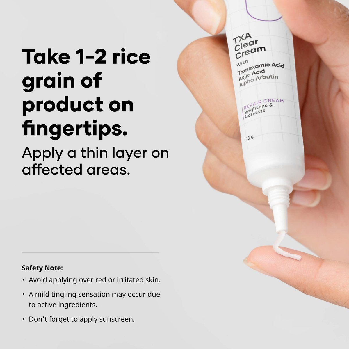 Cureskin Tranexamic Acid 10% Cream - Dark Spot Corrector with Kojic Acid & Alpha Arbutin (15g) Avelisse