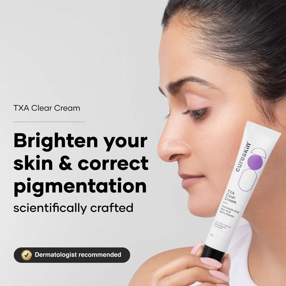 Cureskin Tranexamic Acid 10% Cream - Dark Spot Corrector with Kojic Acid & Alpha Arbutin (15g) Avelisse