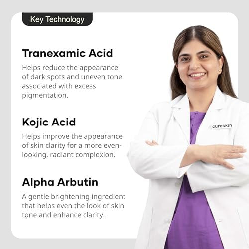 Cureskin Tranexamic Acid 10% Cream - Dark Spot Corrector with Kojic Acid & Alpha Arbutin (15g) Avelisse