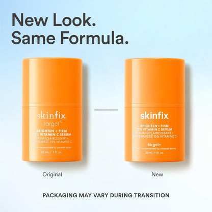 Skinfix Brighten + Firm 15% Vitamin C Serum for Face - Fades Dark Spots & Fine Lines - Safe for Sensitive & Aging Skin Avelisse