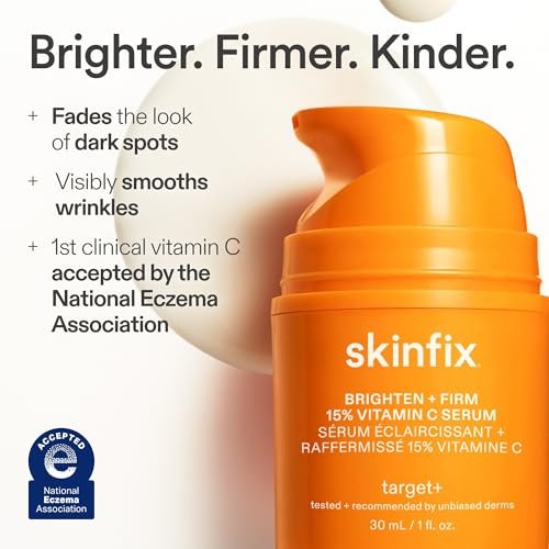 Skinfix Brighten + Firm 15% Vitamin C Serum for Face - Fades Dark Spots & Fine Lines - Safe for Sensitive & Aging Skin Avelisse