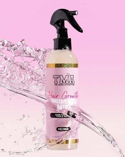 The Mane Attraction Nourishing Daily Hair Growth Moisture Mist - Lightweight Moisturizer for Thicker, Longer Hair with Aloe Vera, Sweet Almond Oil & Honey - 8 oz Avelisse