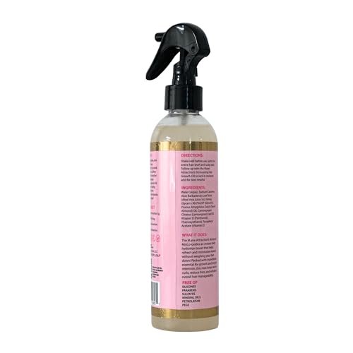 The Mane Attraction Nourishing Daily Hair Growth Moisture Mist - Lightweight Moisturizer for Thicker, Longer Hair with Aloe Vera, Sweet Almond Oil & Honey - 8 oz Avelisse
