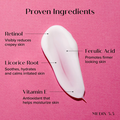 MEDIX 5.5 Best Sellers Travel Kit - Retinol Body Lotion, Glycolic Acid Body Wash, Vitamin F Body Oil - 3 Piece Crepey Skin Care Set Avelisse