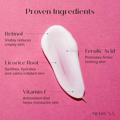 MEDIX 5.5 Best Sellers Travel Kit - Retinol Body Lotion, Glycolic Acid Body Wash, Vitamin F Body Oil - 3 Piece Crepey Skin Care Set Avelisse