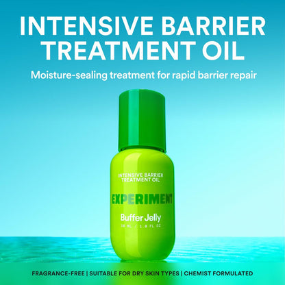 Experiment Buffer Jelly Intensive Barrier Treatment Oil - Ceramide, Squalane & Panthenol - Hydrating, Soothing, Strengthening Face Oil for Dry Skin, Vegan, 1.0 FL OZ Avelisse