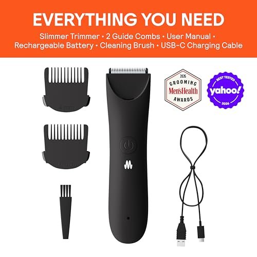 MERIDIAN Slimmer Trimmer – Electric Razor for Women, Bikini Line & Pubic Hair Trimmer, Rechargeable & Waterproof, Painless, Gentle, Quiet & Travel-Friendly, Onyx Avelisse