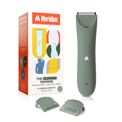 MERIDIAN Slimmer Trimmer – Electric Razor for Women, Bikini Line & Pubic Hair Trimmer, Rechargeable & Waterproof, Painless, Flawless Shave for Sensitive Skin, Gentle, Quiet & Travel-Friendly, Sage Avelisse
