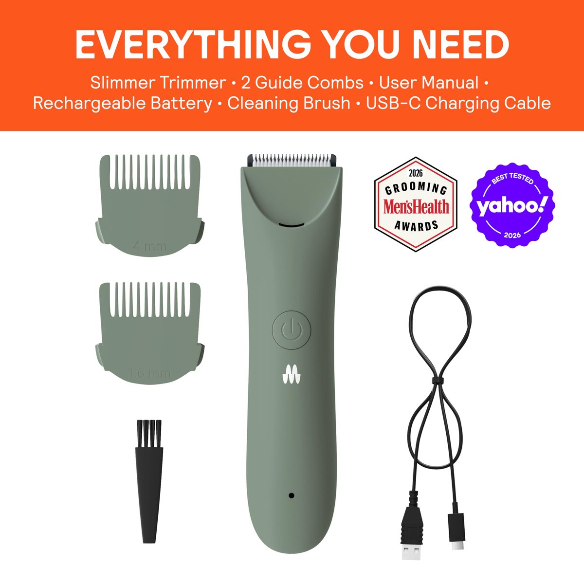 MERIDIAN Slimmer Trimmer – Electric Razor for Women, Bikini Line & Pubic Hair Trimmer, Rechargeable & Waterproof, Painless, Flawless Shave for Sensitive Skin, Gentle, Quiet & Travel-Friendly, Sage Avelisse