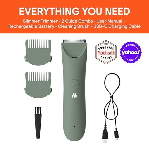MERIDIAN Slimmer Trimmer – Electric Razor for Women, Bikini Line & Pubic Hair Trimmer, Rechargeable & Waterproof, Painless, Flawless Shave for Sensitive Skin, Gentle, Quiet & Travel-Friendly, Sage Avelisse