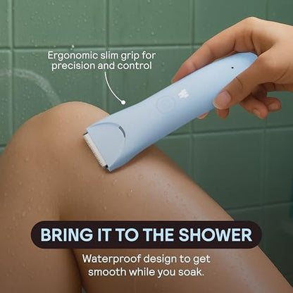 MERIDIAN Slimmer Trimmer – Electric Bikini Line & Pubic Hair Trimmer for Women, Waterproof & Rechargeable, Sky Avelisse