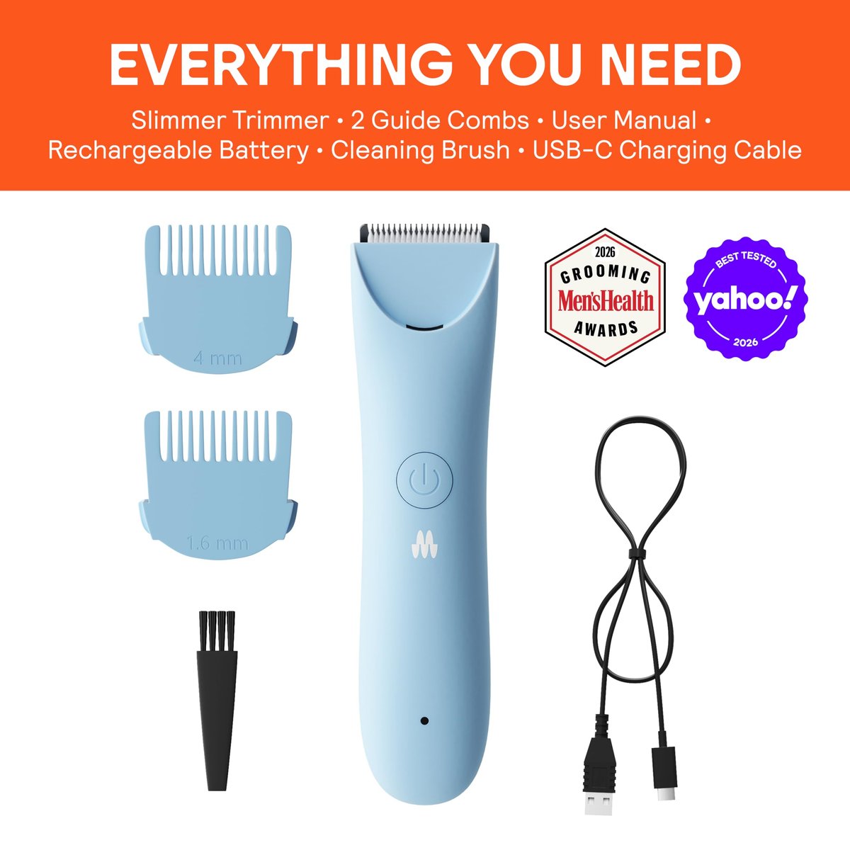 MERIDIAN Slimmer Trimmer – Electric Bikini Line & Pubic Hair Trimmer for Women, Waterproof & Rechargeable, Sky Avelisse
