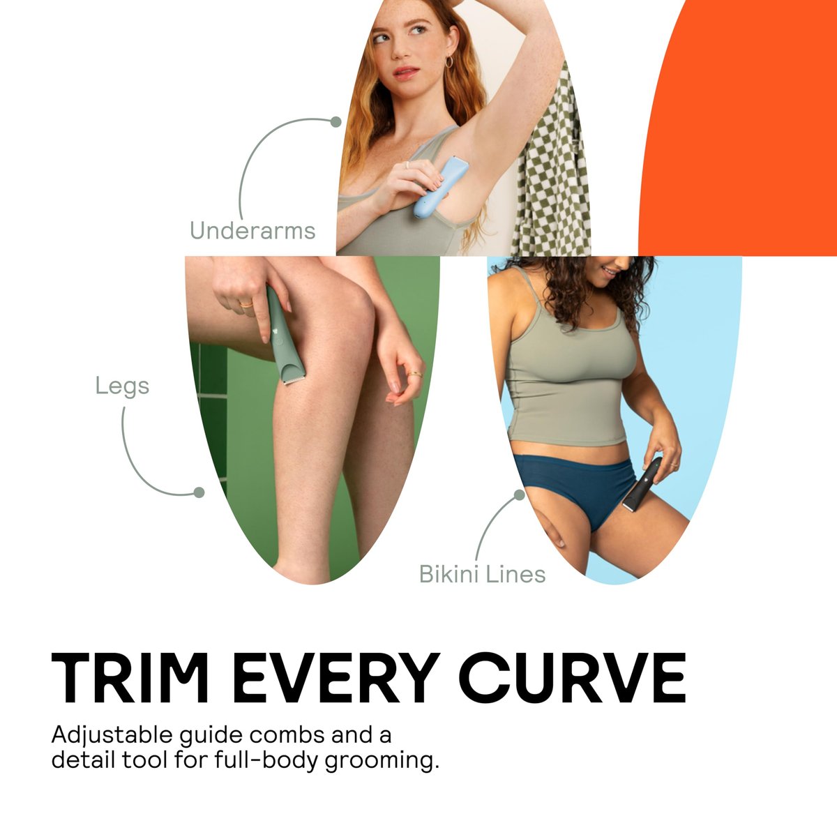 MERIDIAN Slimmer Trimmer – Electric Bikini Line & Pubic Hair Trimmer for Women, Waterproof & Rechargeable, Sky Avelisse