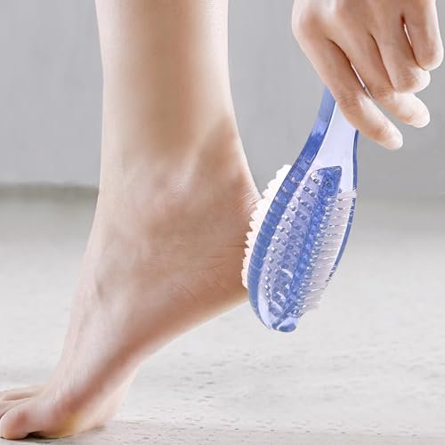 Handle Grip Nail Brush Two Sided Hand Fingernail Cleaning Brush Foot Scrub Brush Soft Stiff Bristles Fingernails Toenails Toes Scrubber Brushes for Men Women Kids, 4 PCS Avelisse