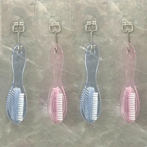 Handle Grip Nail Brush Two Sided Hand Fingernail Cleaning Brush Foot Scrub Brush Soft Stiff Bristles Fingernails Toenails Toes Scrubber Brushes for Men Women Kids, 4 PCS Avelisse