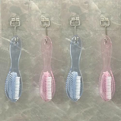 Handle Grip Nail Brush Two Sided Hand Fingernail Cleaning Brush Foot Scrub Brush Soft Stiff Bristles Fingernails Toenails Toes Scrubber Brushes for Men Women Kids, 4 PCS Avelisse