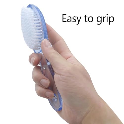 Handle Grip Nail Brush Two Sided Hand Fingernail Cleaning Brush Foot Scrub Brush Soft Stiff Bristles Fingernails Toenails Toes Scrubber Brushes for Men Women Kids, 4 PCS Avelisse