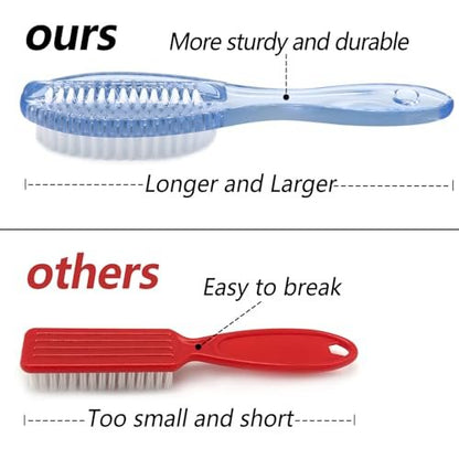 Handle Grip Nail Brush Two Sided Hand Fingernail Cleaning Brush Foot Scrub Brush Soft Stiff Bristles Fingernails Toenails Toes Scrubber Brushes for Men Women Kids, 4 PCS Avelisse