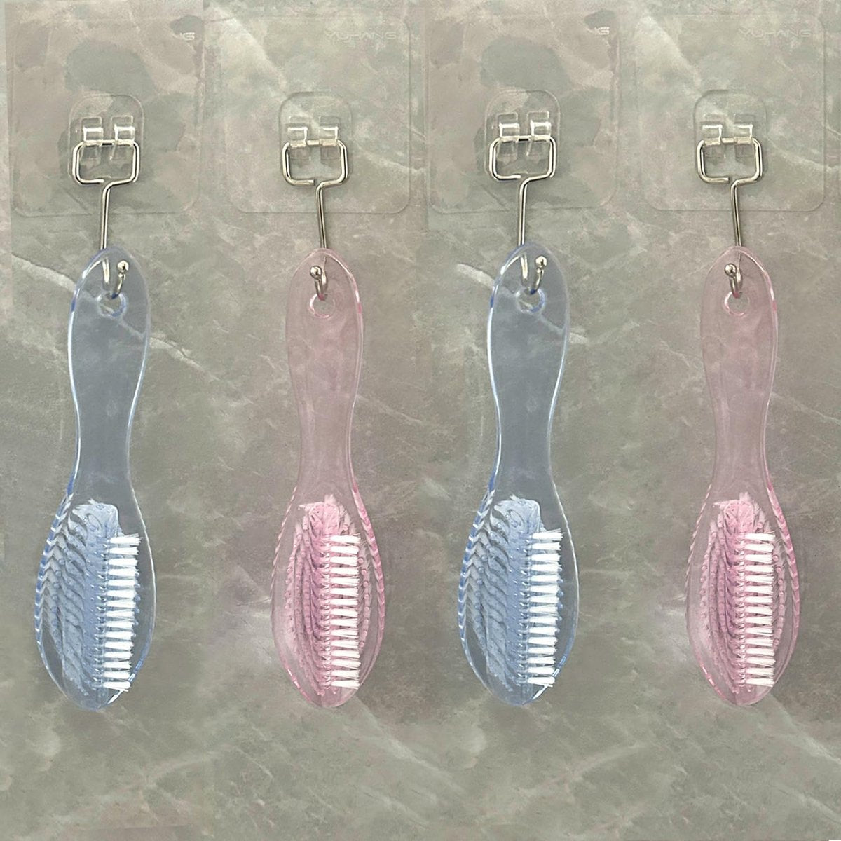 Handle Grip Nail Brush Two Sided Hand Fingernail Cleaning Brush Foot Scrub Brush Soft Stiff Bristles Fingernails Toenails Toes Scrubber Brushes for Men Women Kids, 4 PCS Avelisse