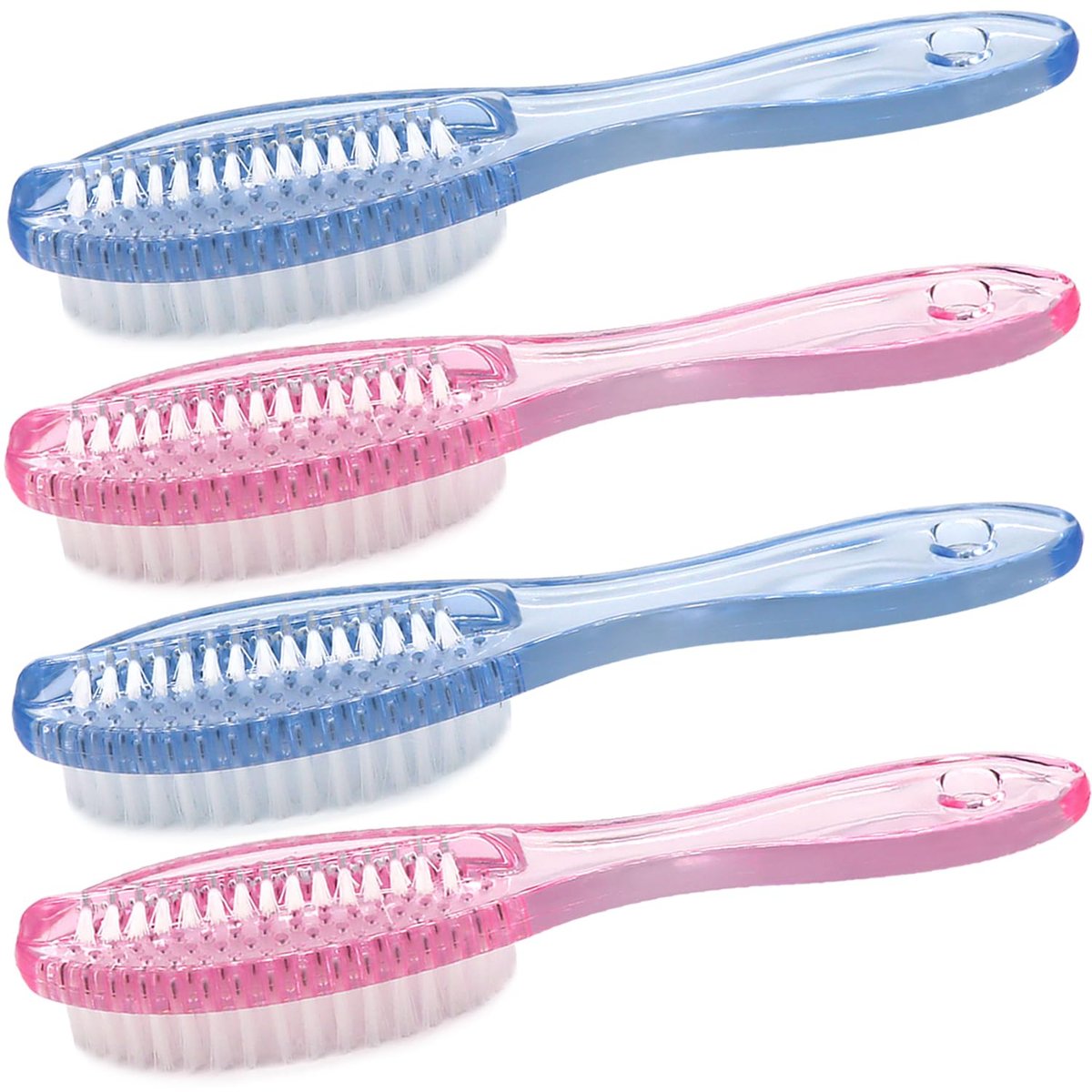 Handle Grip Nail Brush Two Sided Hand Fingernail Cleaning Brush Foot Scrub Brush Soft Stiff Bristles Fingernails Toenails Toes Scrubber Brushes for Men Women Kids, 4 PCS Avelisse