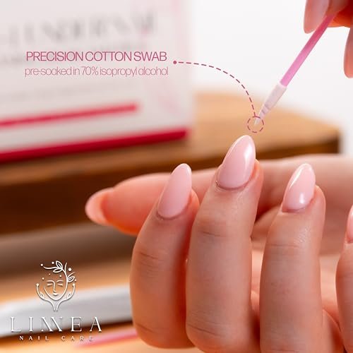 LINNEA Under Nail Cleaning Swab & Picks, 2-in-1 Disposable Nail Cleaner, 60 Individually Wrapped, Pre-Soaked in 70% Isopropyl Alcohol, Fingernail Cleaning Tool for Hygiene & Nail Care Avelisse