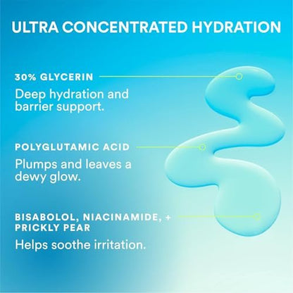 Experiment Super Saturated Ultra Hydrating Barrier Serum – 30% Glycerin, Polyglutamic Acid + Prickly Pear – 1.35 FL OZ – Intensive Moisture for Plump, Dewy Skin – Hydrating Serum for All Skin Types Avelisse