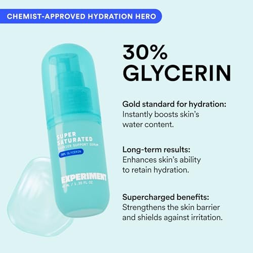 Experiment Super Saturated Ultra Hydrating Barrier Serum – 30% Glycerin, Polyglutamic Acid + Prickly Pear – 1.35 FL OZ – Intensive Moisture for Plump, Dewy Skin – Hydrating Serum for All Skin Types Avelisse