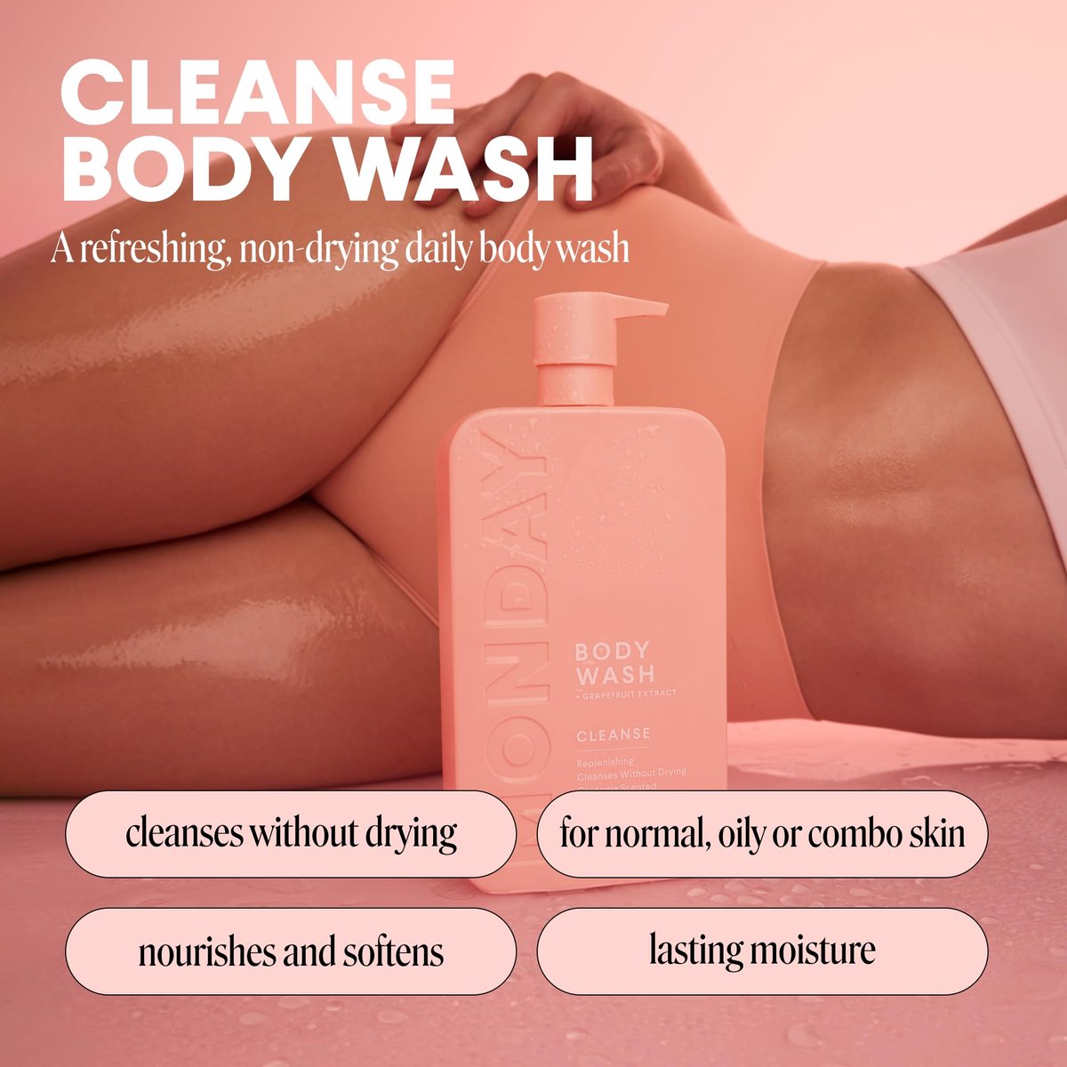 MONDAY HAIRCARE CLEANSE Body Wash with Grapefruit Extract, Hyaluronic Acid, Shea Butter, Coconut Oil for Normal to Oily/Combination Skin - 30.4 Fl Oz - görsel 7