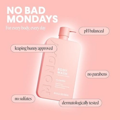 MONDAY HAIRCARE CLEANSE Body Wash with Grapefruit Extract, Hyaluronic Acid, Shea Butter, Coconut Oil for Normal to Oily/Combination Skin - 30.4 Fl Oz